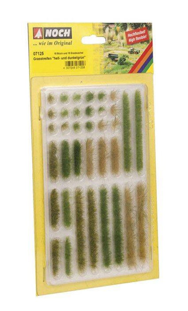 Gras Strips en Pollen licht/donkergroen - 18 strips + 18 pollen