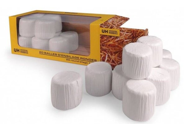 Pack of 20 round silage bales - Wit - 1:32 - Pre-Order !
