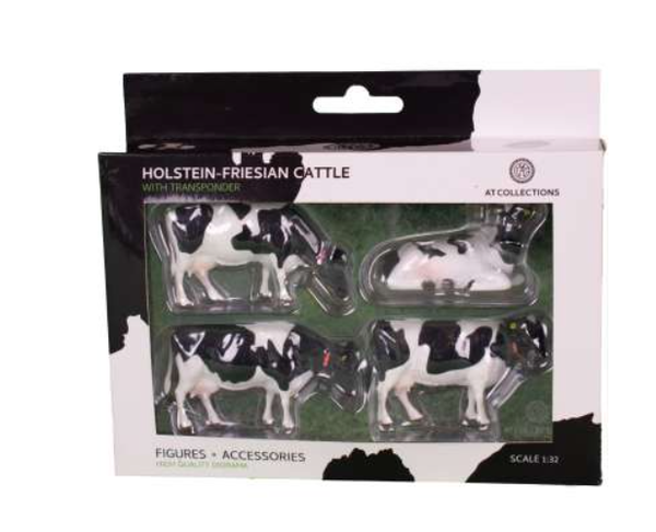 Holstein-Friesian Cows set 4 stuks - 1:32