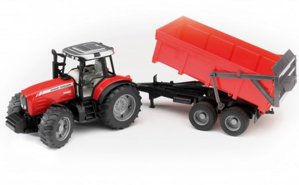Bruder Massey Ferguson 7480 met kipper - 1:16