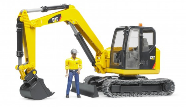 Bruder Cat minibagger met speelfiguur - 1:16