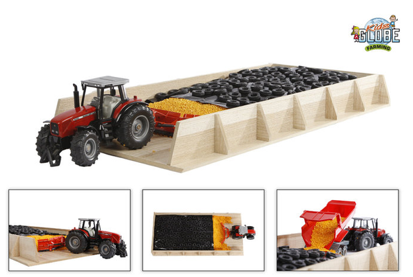 Mega sleufsilo hout 30x60x6cm voor tractoren - 1:32
