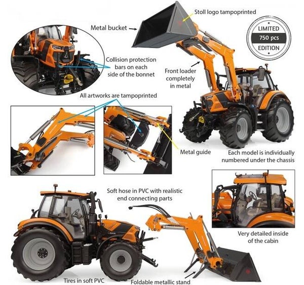 Deutz-Fahr 6150.4 TTV Communal with Stoll FZ 43-27 front loader Limited Edition 750 pieces - 1:32