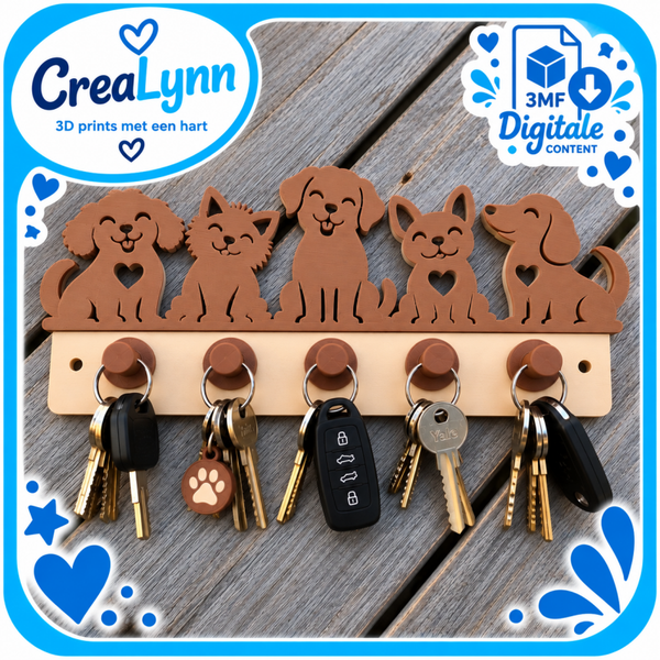 Digitale content - Sleutelrekje met honden