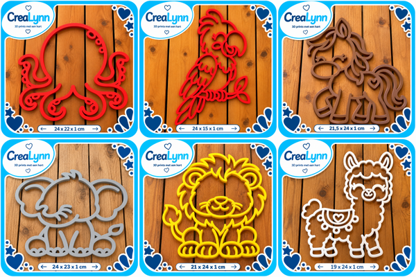 Digitale content - Muurdecoratie (lama, leeuw, octopus, olifant, paard en papegaai)