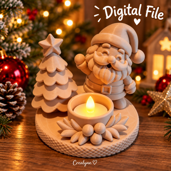 Digitale content - Kerst - Kerstman met theelichtje