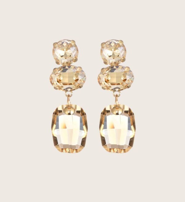 Oorbel champagne glas kristal - 2025038