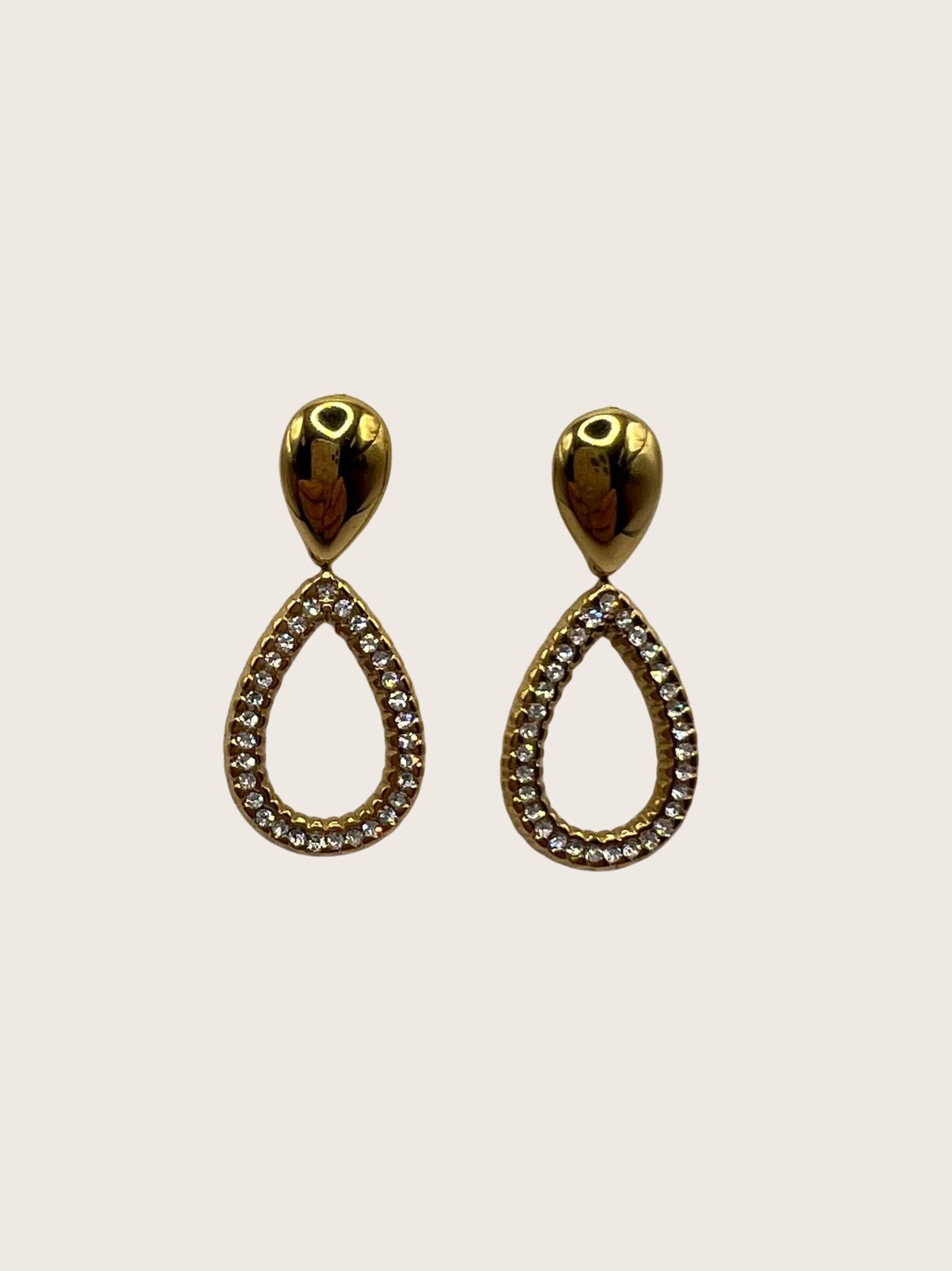 Oorbel goud met kristal  - 2025090