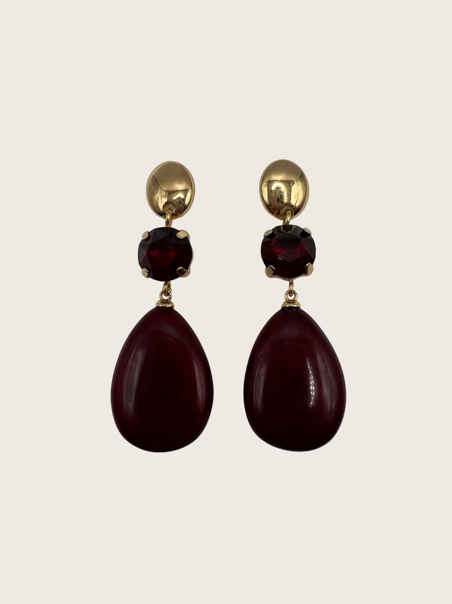 Oorsteker met glas kristal en resin - 2025098