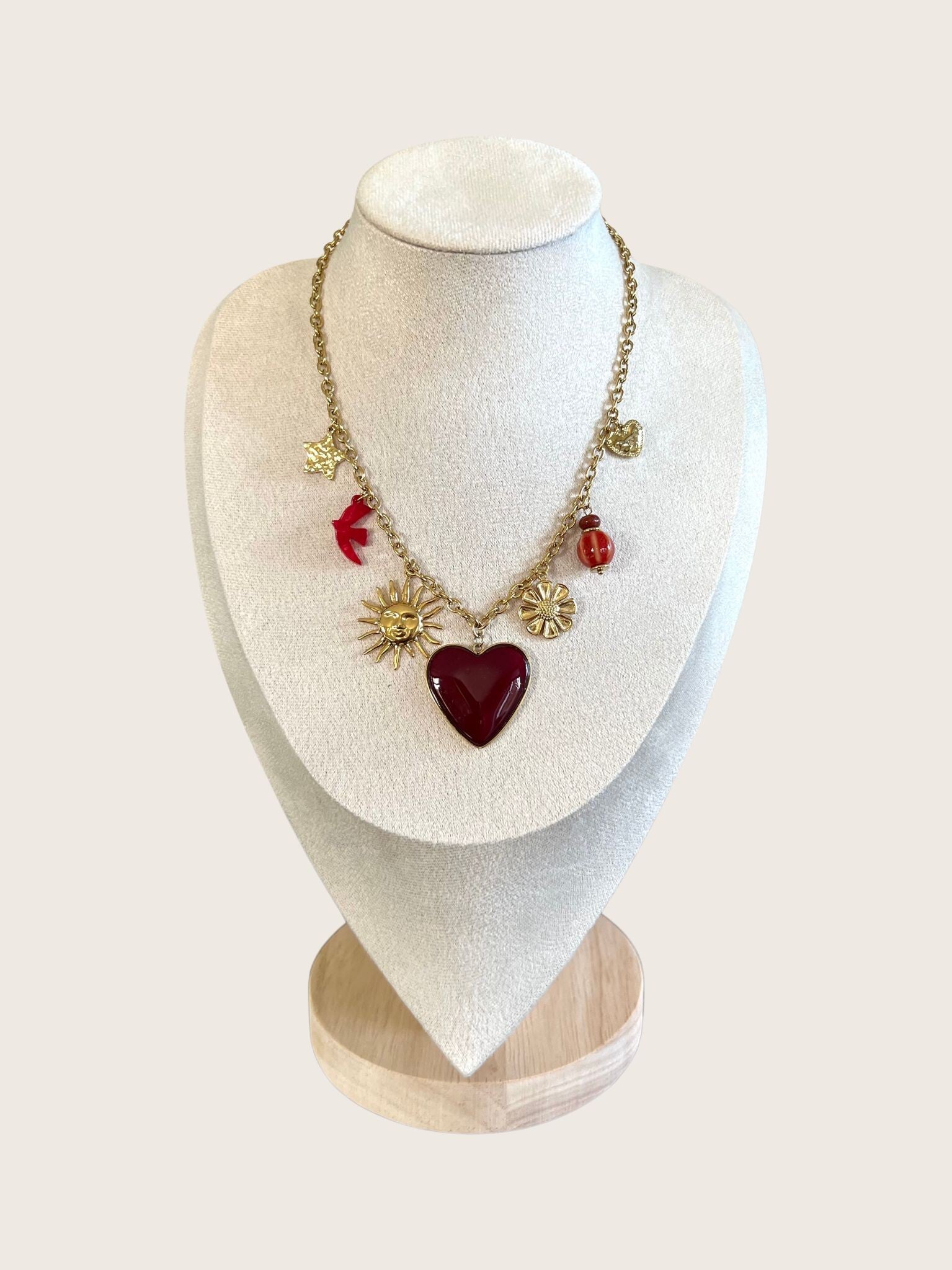 Ketting Bohm Paris met rode bedels - 2025321