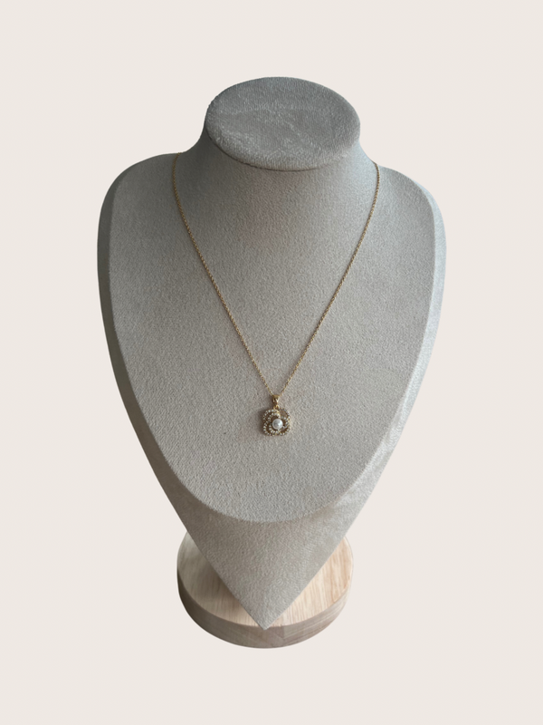 Ketting met kristallen steentjes en parel - 2025334