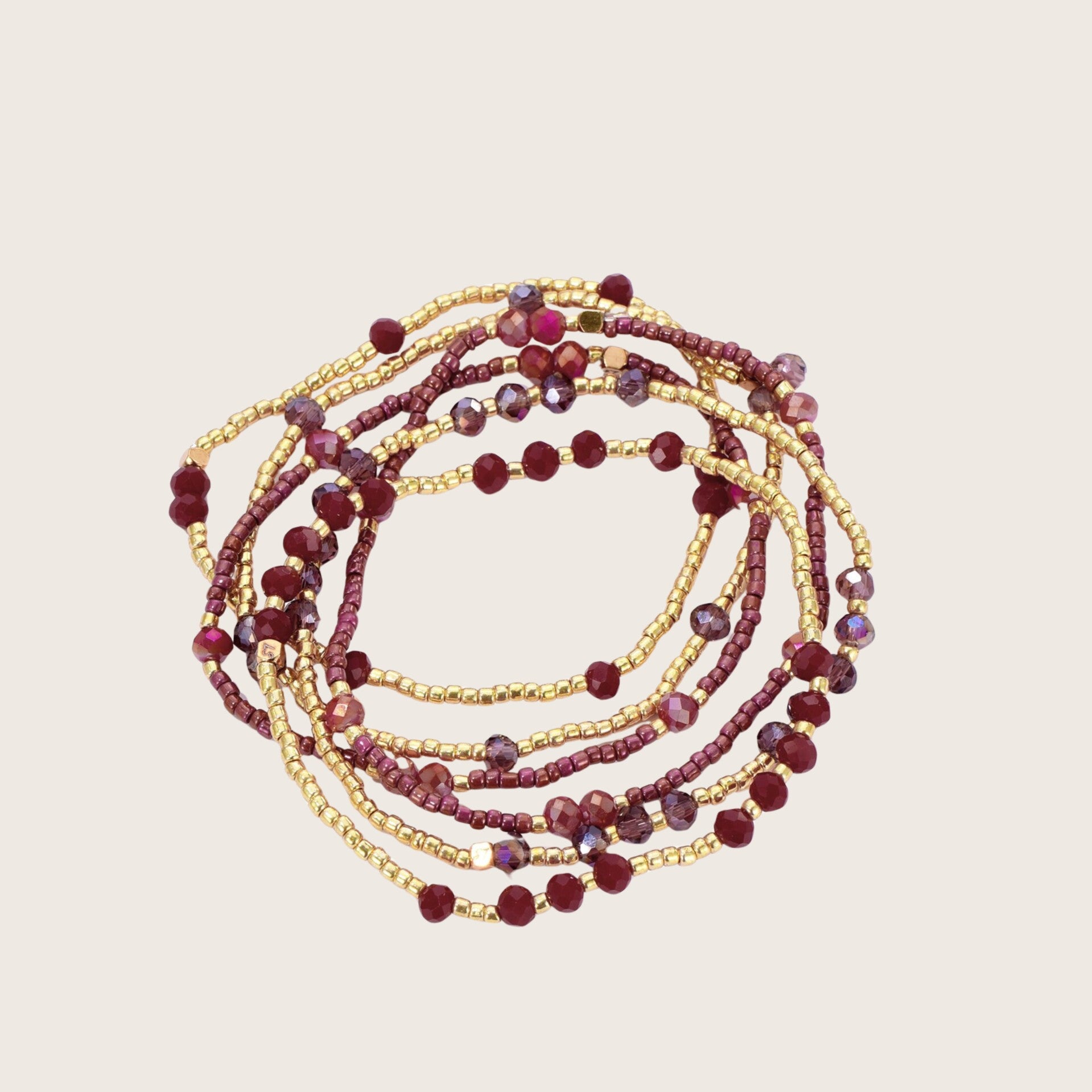 Armbanden set elastisch bordeaux - 2025519