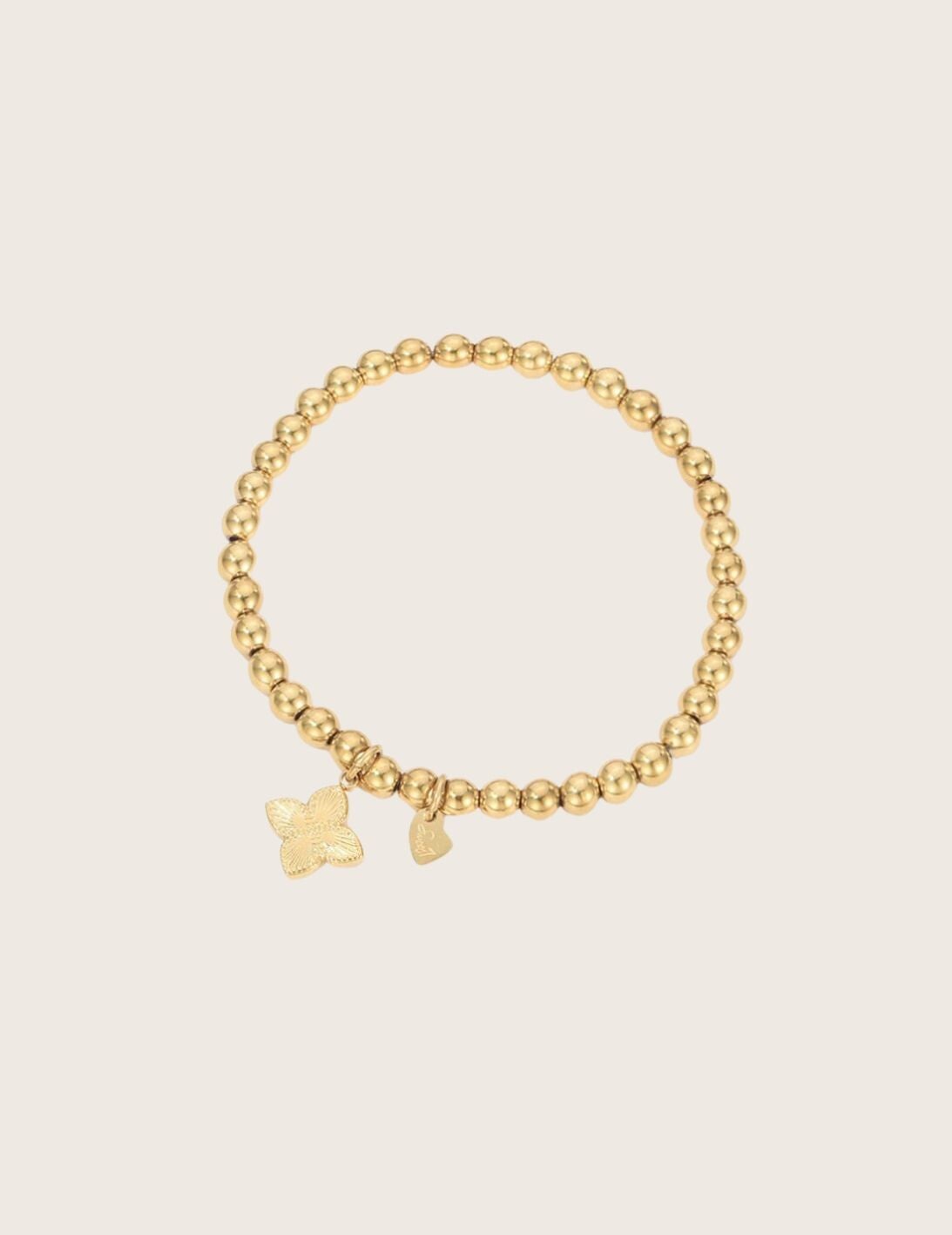 Armband elastisch met gouden bloem - 2025521
