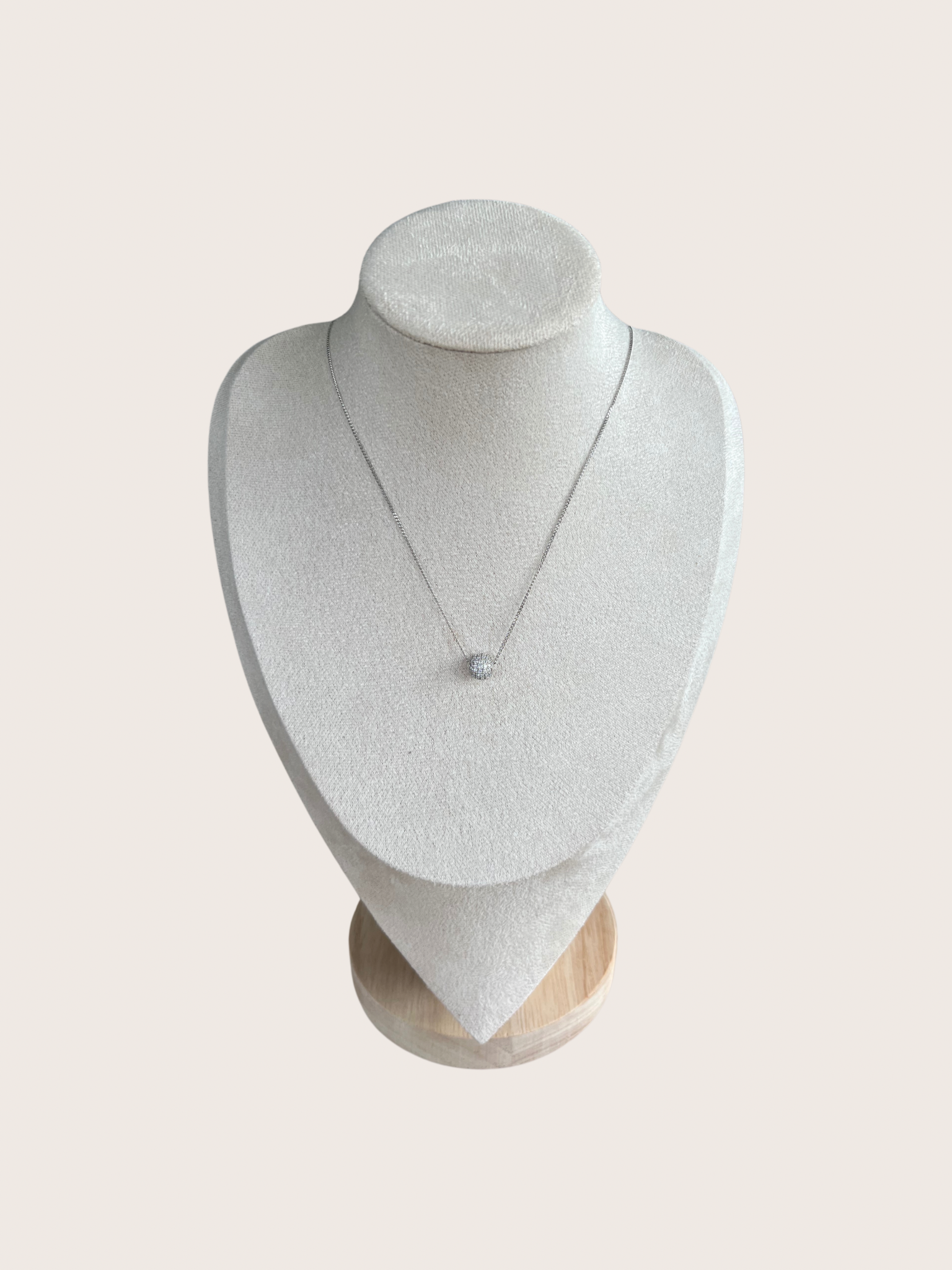 Ketting balletje met zirkonia - 2025Z107