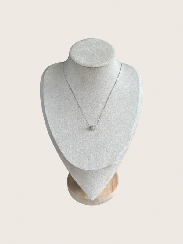 Ketting balletje met zirkonia - 2025Z107