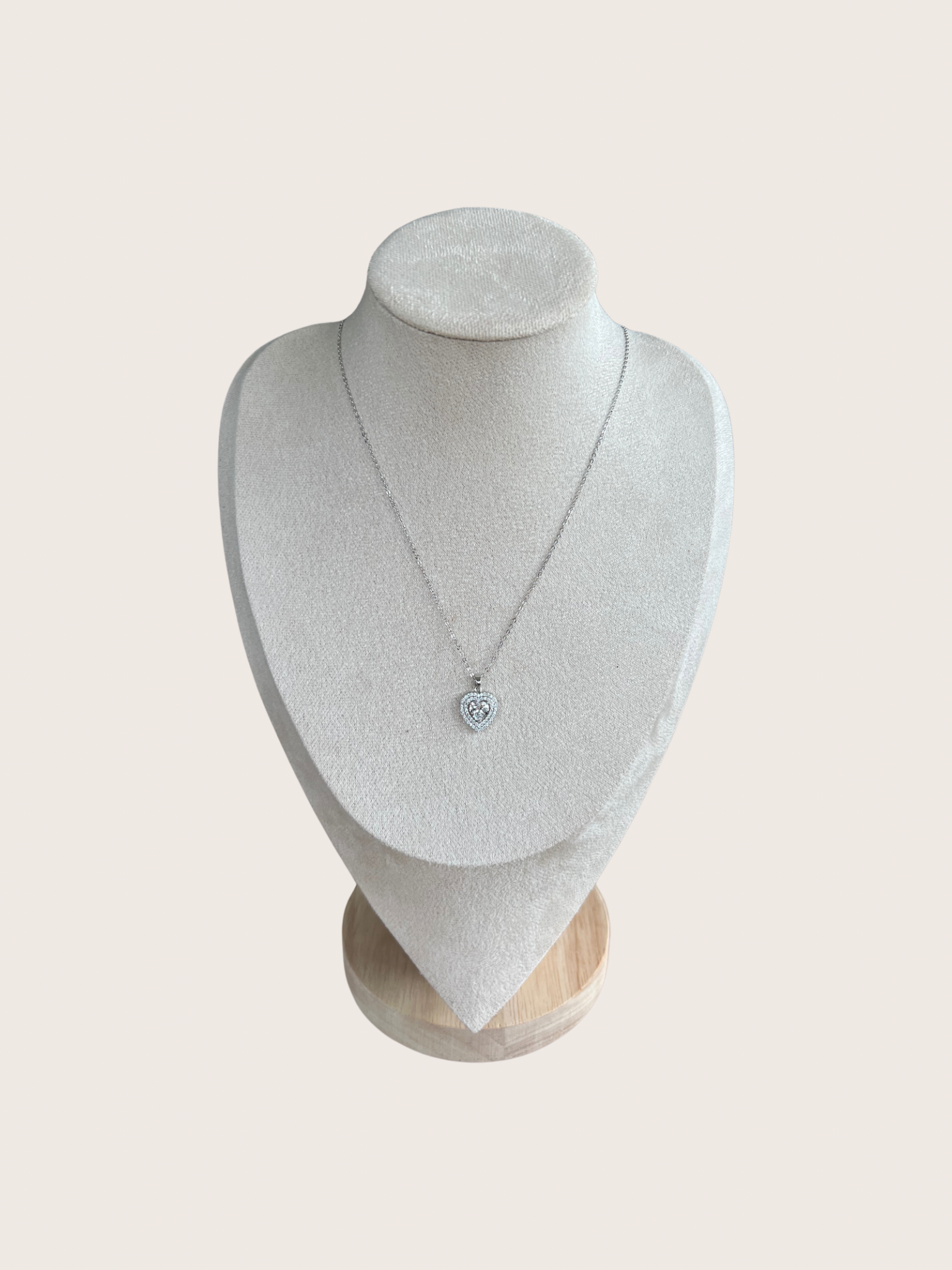 Ketting hart met zirkonia zilver - 2025Z108
