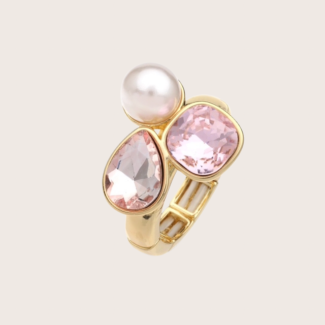 Ring licht roze met parel van Be Jewels - 2026201
