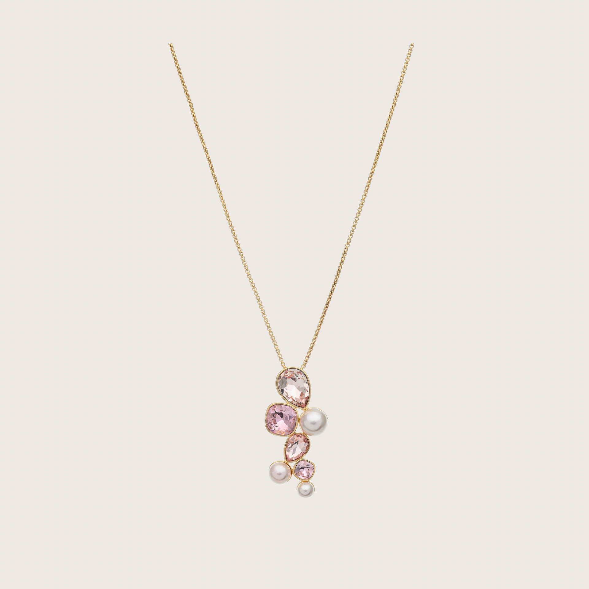 Ketting licht roze met parel van Be Jewels - 2026303