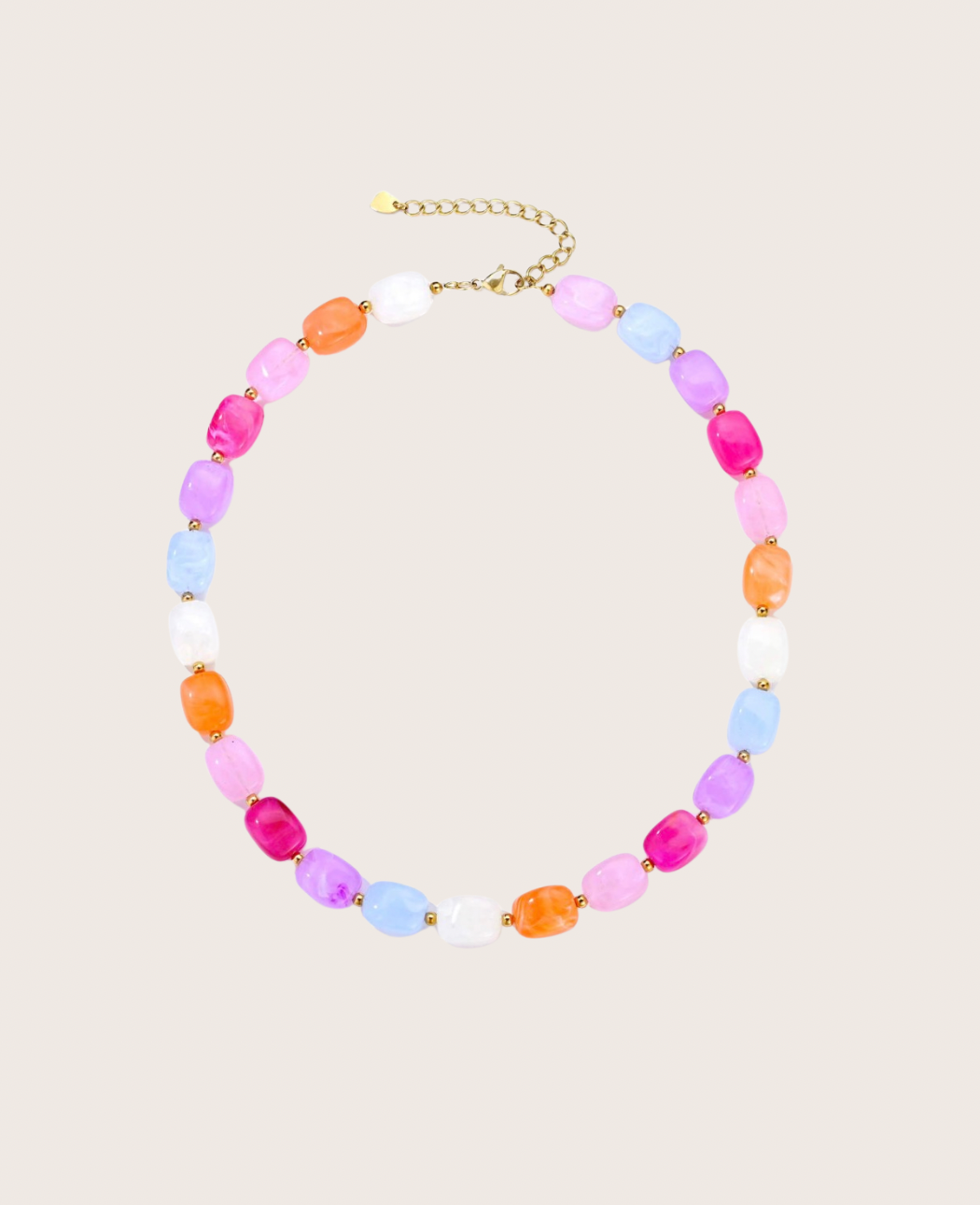 Ketting multi color kralen - 2026306