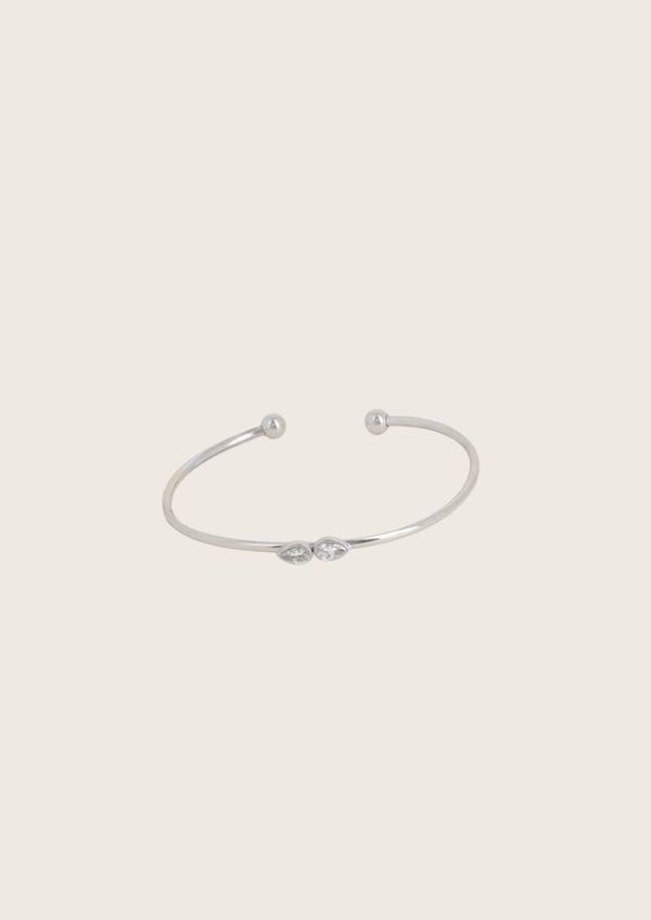 Bangle zilver met 2 kristallen Bohm Paris