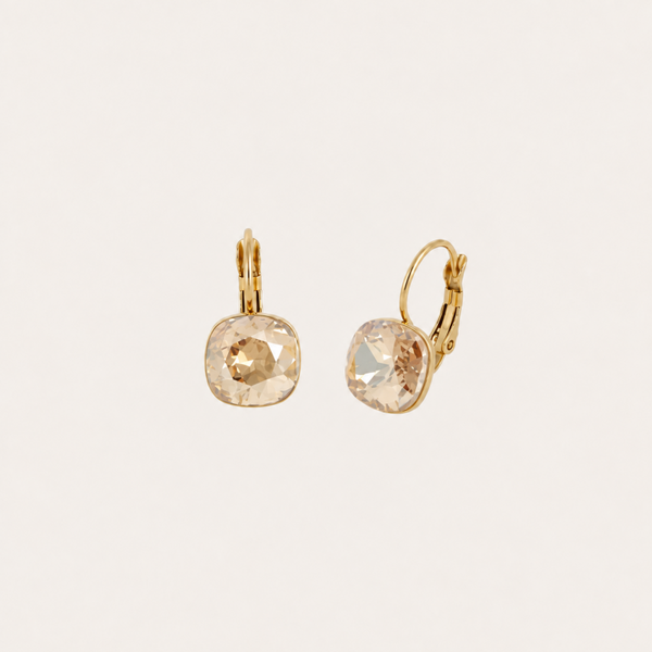Béa oorbellen van Bohm Paris met Swarovski kristal Golden Shadow