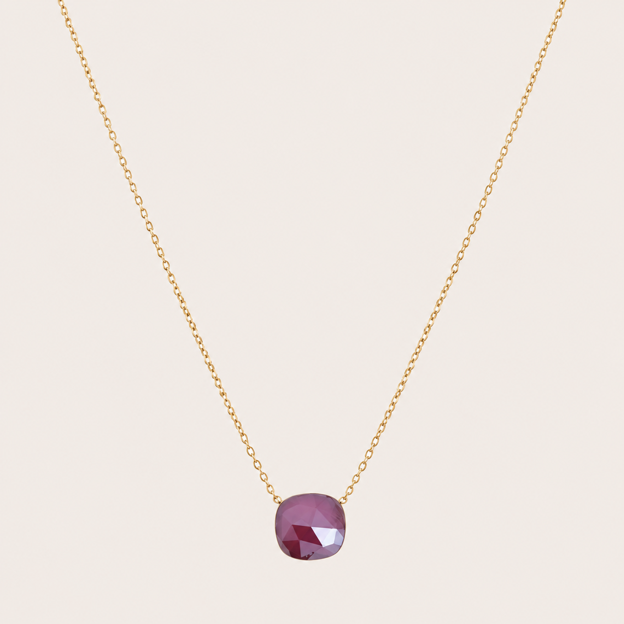 Béa Ketting met Swarovski kristal Dark Red