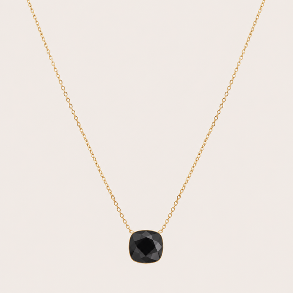 Béa Ketting met Swarovski kristal Jet mat