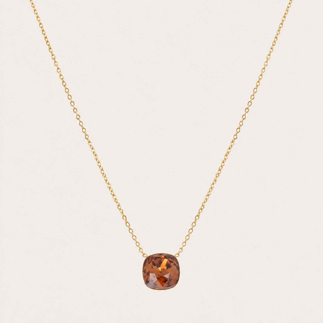 Béa Ketting met Swarovski kristal Smoked Topaz