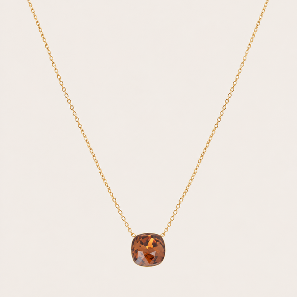 Béa Ketting met Swarovski kristal Smoked Topaz