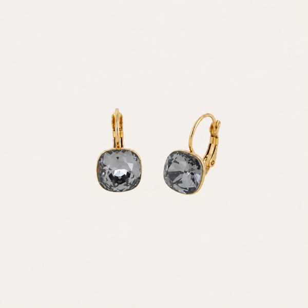 Béa oorbellen van Bohm Paris met Swarovski kristal Dark Graphite