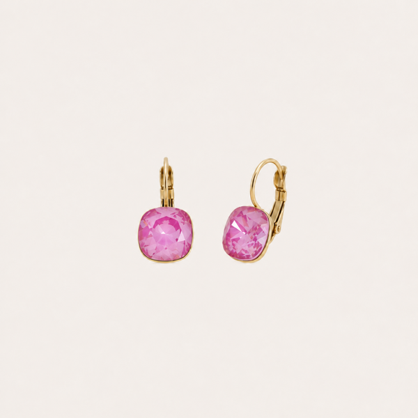 Béa oorbellen van Bohm Paris met Swarovski kristal Orchid Ignite