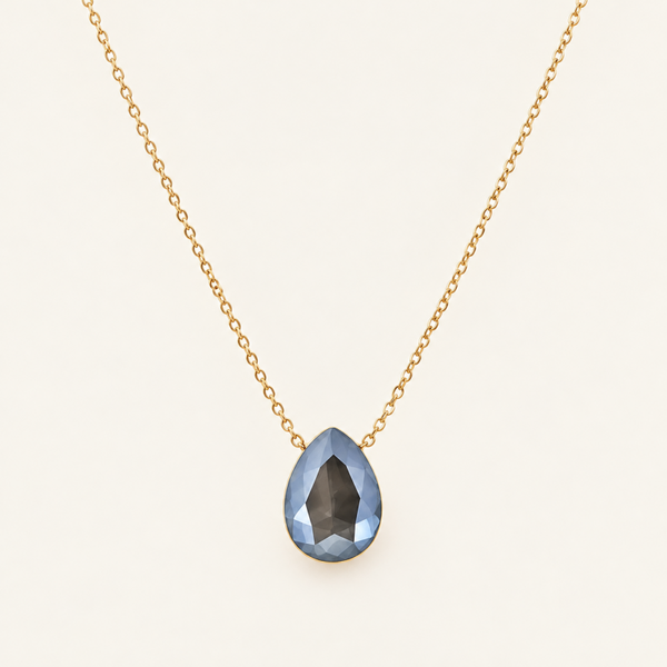 Bertille ketting van Bohm Paris met Swarovski kristal Dark Grey