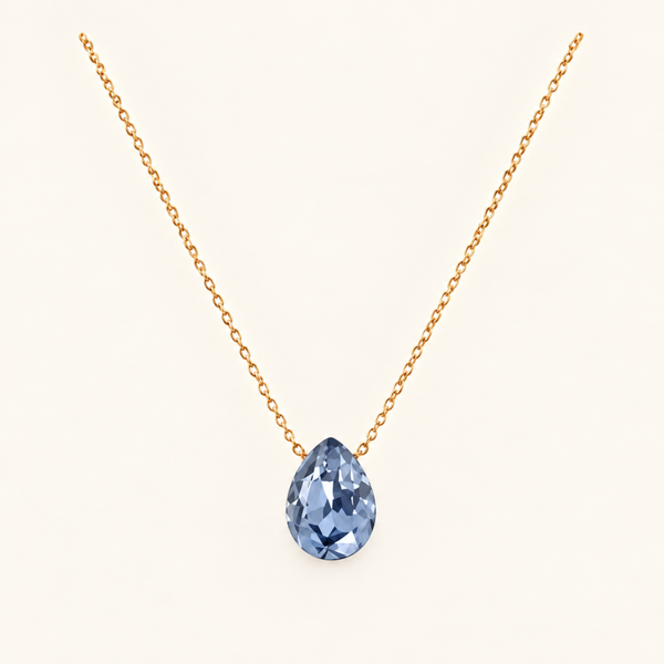 Bertille ketting van Bohm Paris met Swarovski kristal Denim
