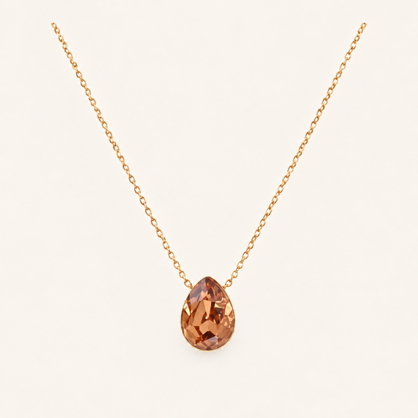 Bertille ketting van Bohm Paris met Swarovski kristal Light Smoked Topaz