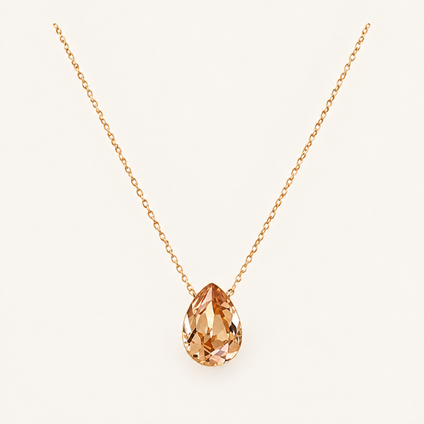 Bertille ketting van Bohm Paris met Swarovski kristal Light Topaz