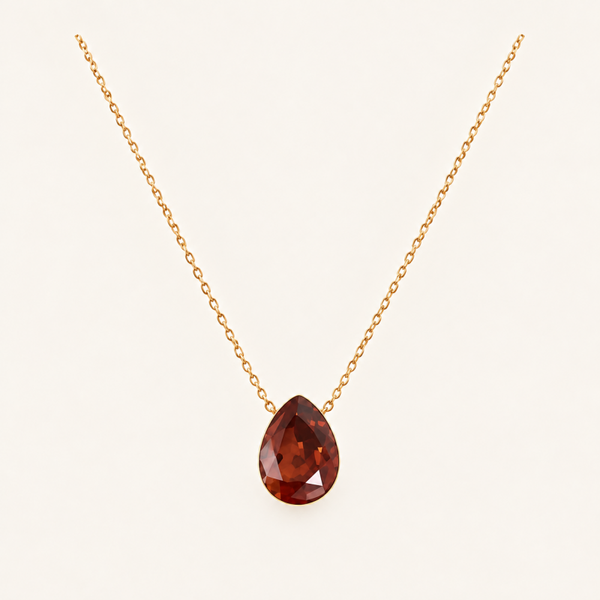 Bertille ketting van Bohm Paris met Swarovski kristal Smoked Topaz