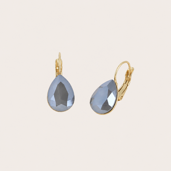 Bertille oorbellen met Swarovski kristal Dark Grey