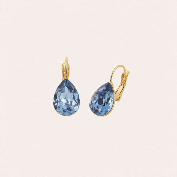 Bertille oorbellen met Swarovski kristal Denim