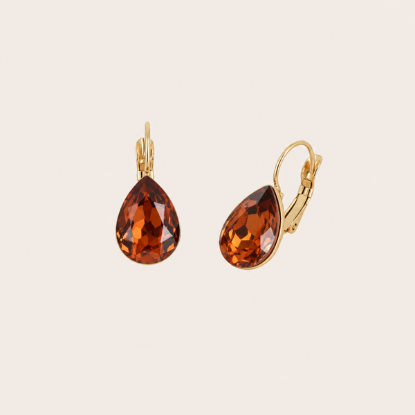 Bertille oorbellen met Swarovski kristal Smoked Topaz