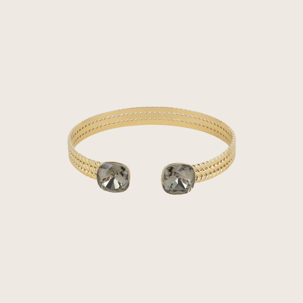 Phoebe armband van Bohm Paris met Swarovski kristal Black Daimond