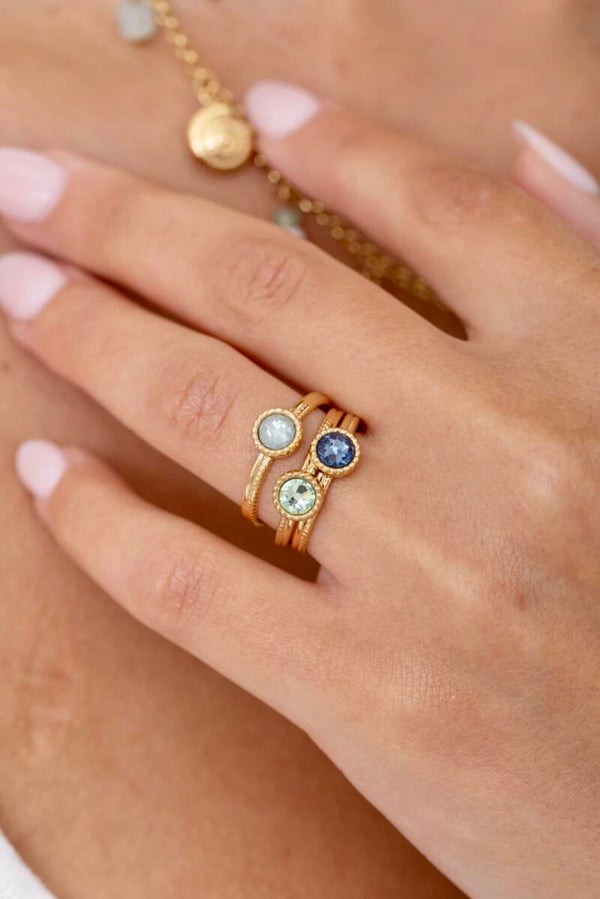 Ring fijn met Swarovski kristal (verschillende kleuren) - Ringf2026