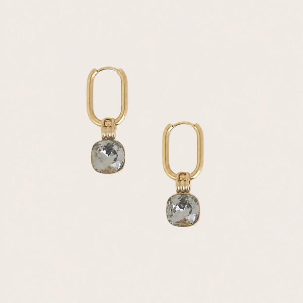 Chloefina oorringen van Bohm Paris met Swarovski kristal Black Daimond