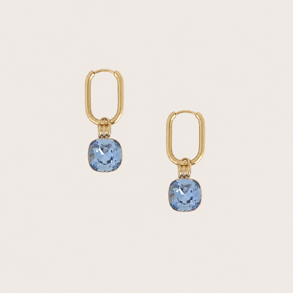 Chloefina oorringen van Bohm Paris met Swarovski kristal Black Denim