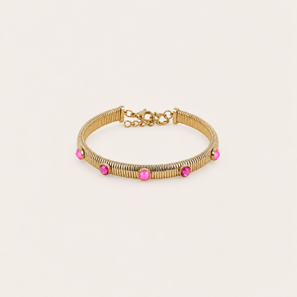 Eden armband van Bohm Paris met Swarovski Electric Pink