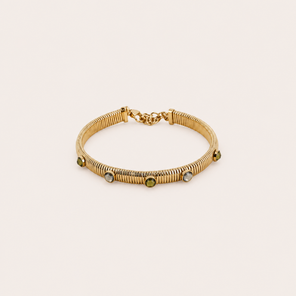 Eden armband van Bohm Paris met Swarovski kristal Khaki