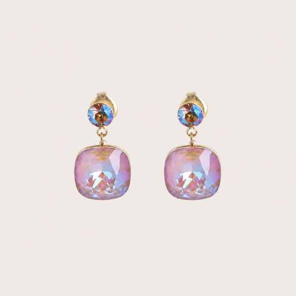 Hangende oorbellen van Bohm Paris met Swarovski kristal Cappuccino