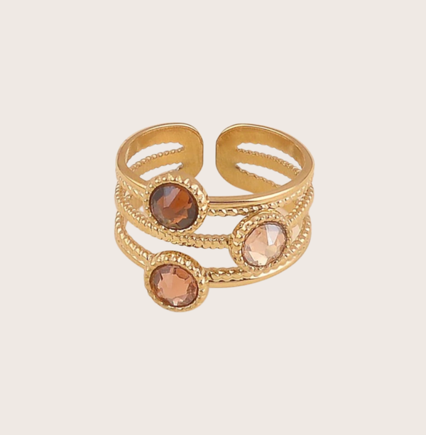 Ring van Bohm Paris met Swarovski kristal Smoked Topaz