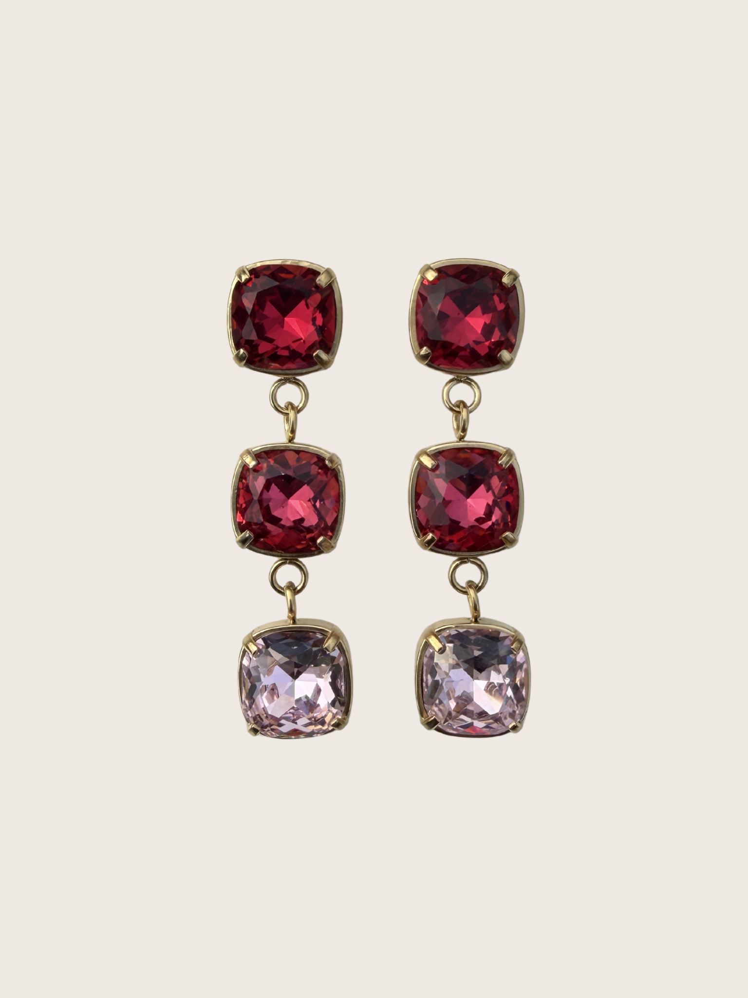 Oorbel van Bohm Paris met Swarovski kristal roze - 2026126