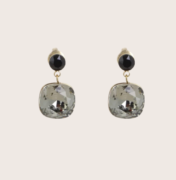 Hangende oorbellen met Swarovski kristal Black Daimond