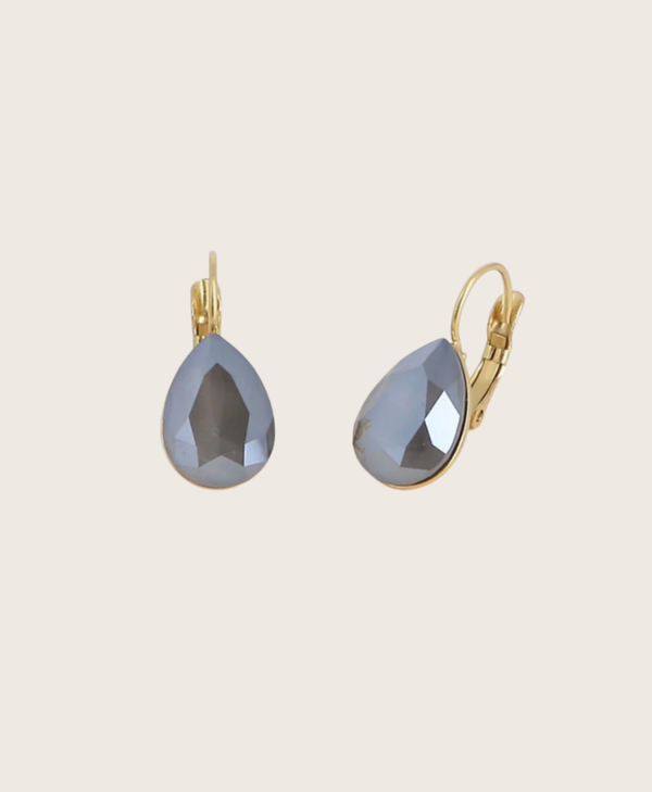 Bertille oorbellen met Swarovski kristal Dark Grey